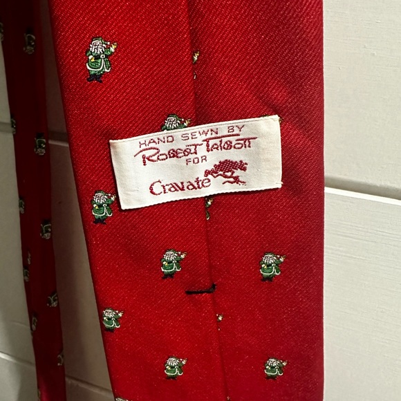 Vintage Robert Talbott For Cravate Red Santa Silk Tie - Picture 4 of 9